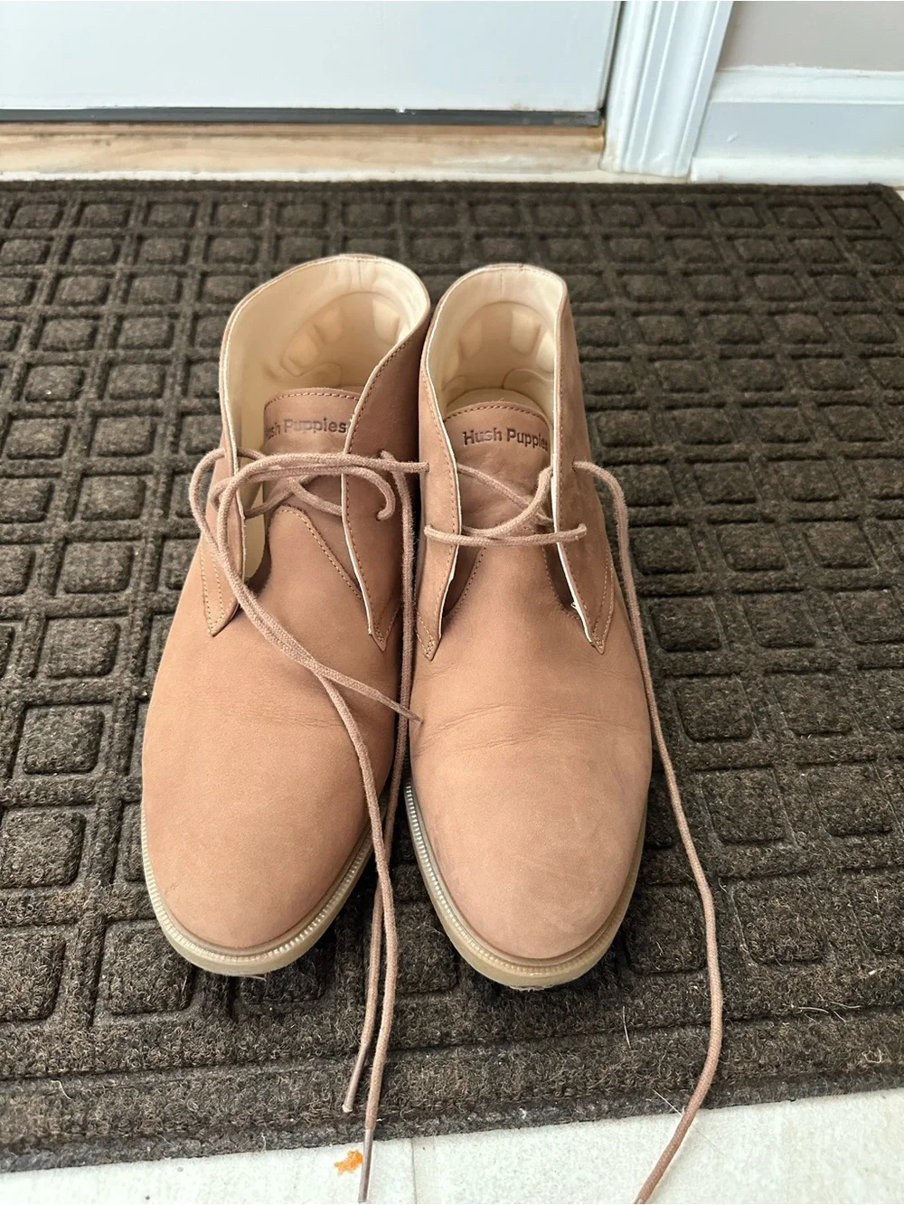 Hush Puppies Women's Blush Tan Suede Ankle Booties